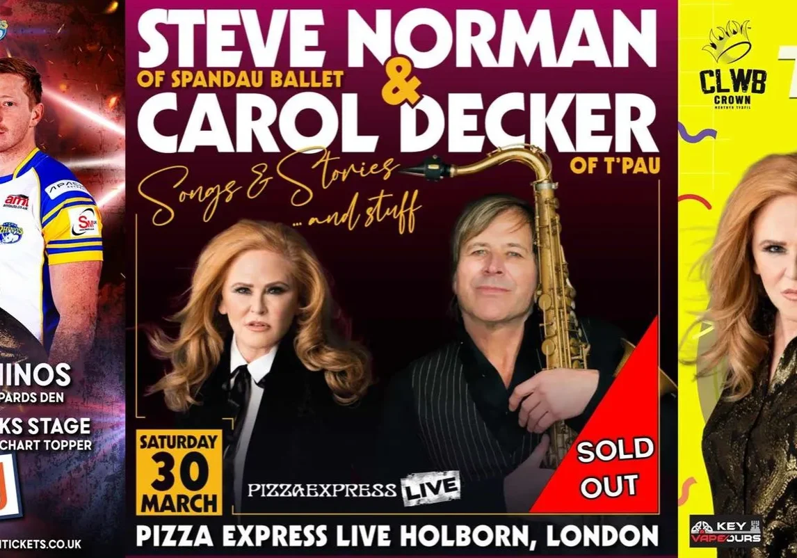 A poster of steve norman and carol decker